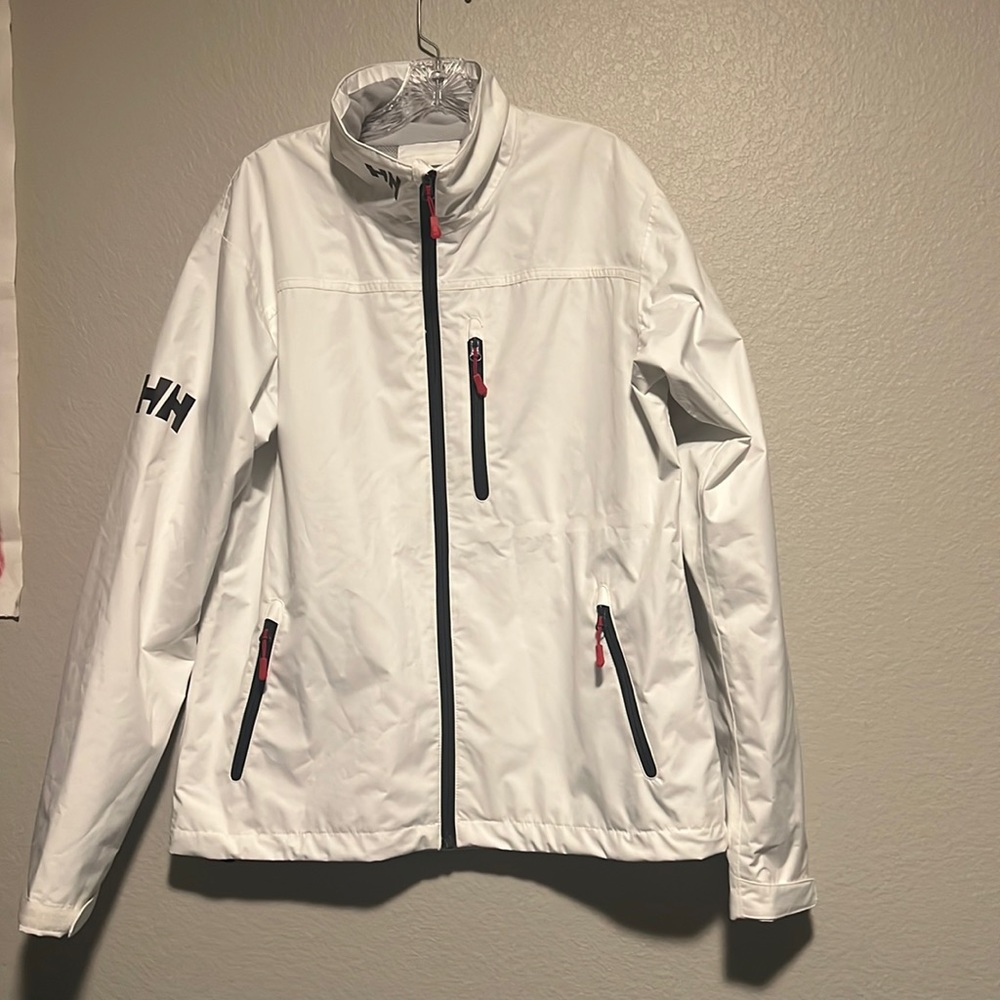 Helly Hanson: Crew Jacket: White with 3 pockets : Large : Unisex: Mesh Liner